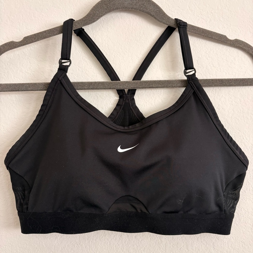 Nike Women's Dri-Fit Black Sports Bra- size L